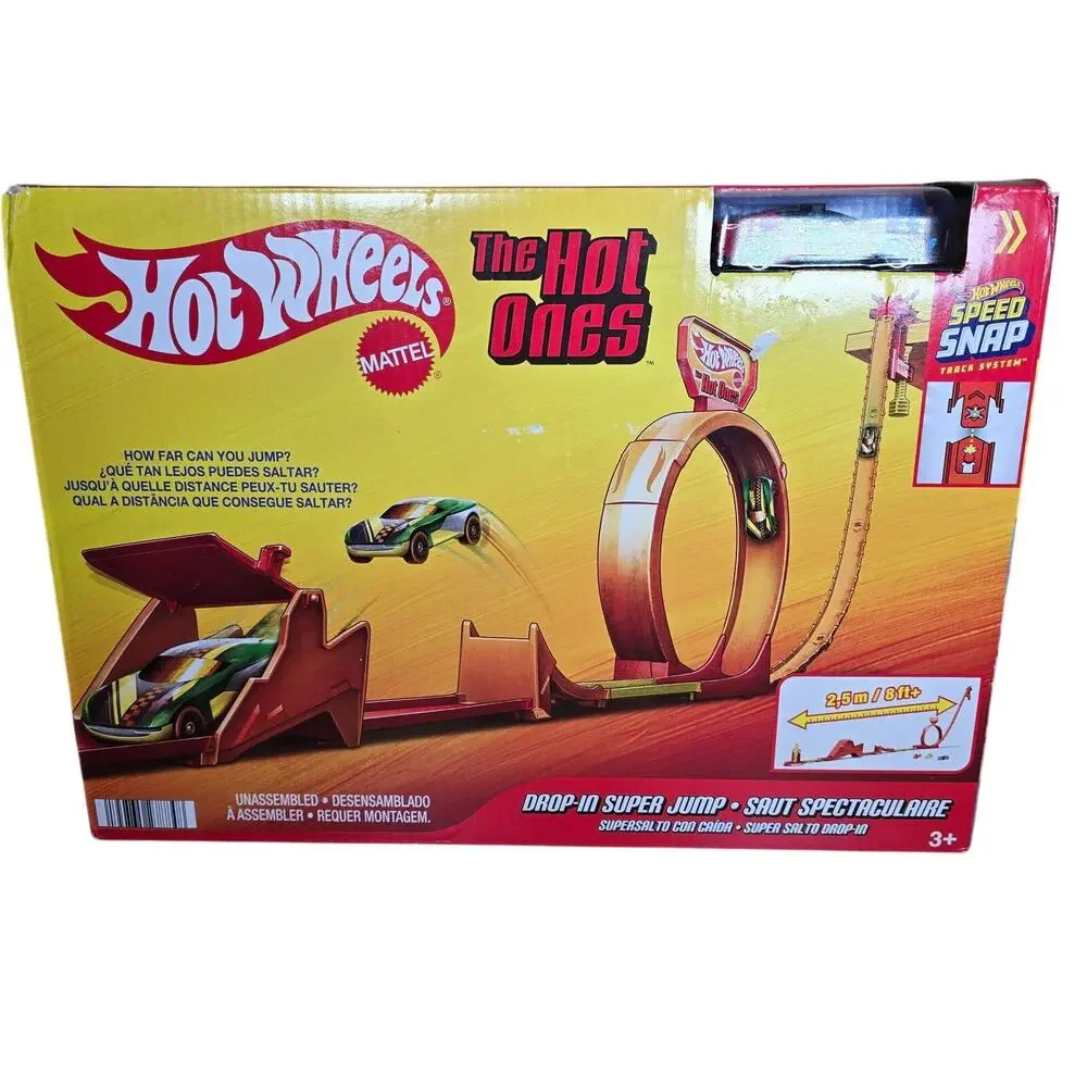 Hot Wheels The Hot Ones Drop-In Super Jump Diecast Car Track Set Brand New